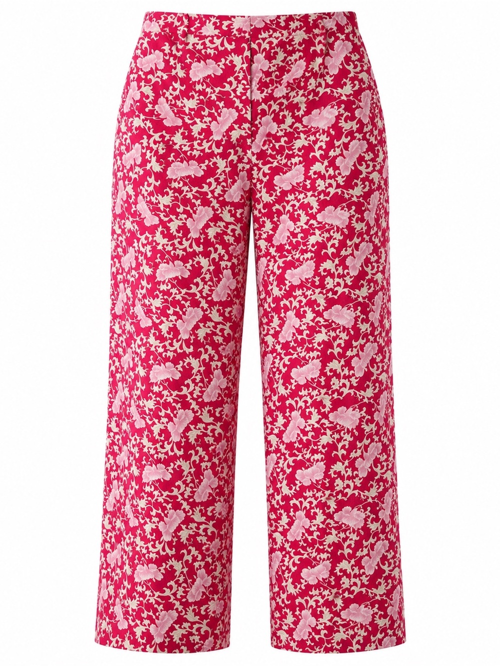 Pink Floral Cotton Cropped Pants‎ Coquette Cottagecore Summer